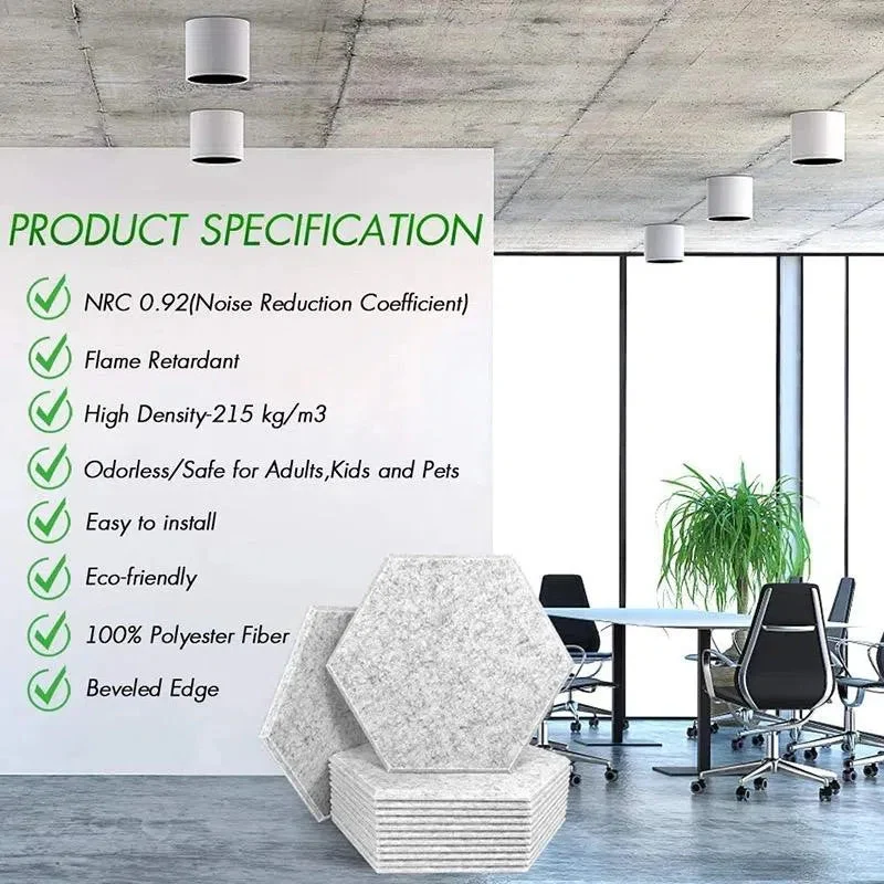 HEXA 3D Felt PET Wall Panels - RED 3pcs.