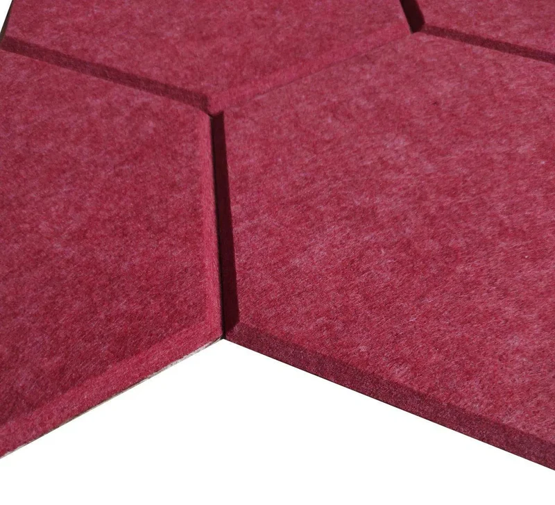 HEXA 3D Felt PET Wall Panels - RED 3pcs.