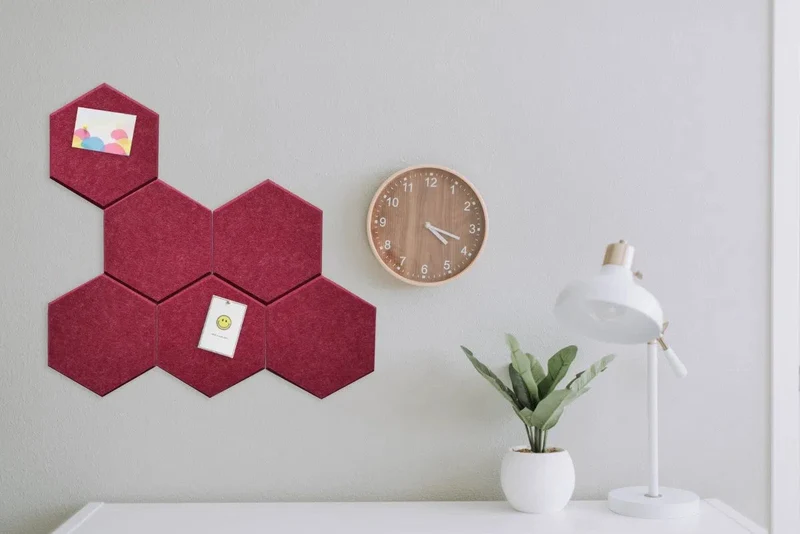 HEXA 3D Felt PET Wall Panels - RED 3pcs.