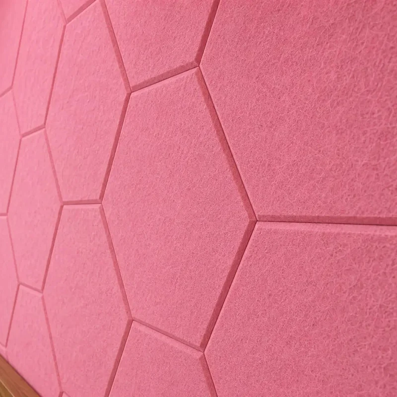 HEXA 3D Felt PET Wall Panels - PINK 3pcs.