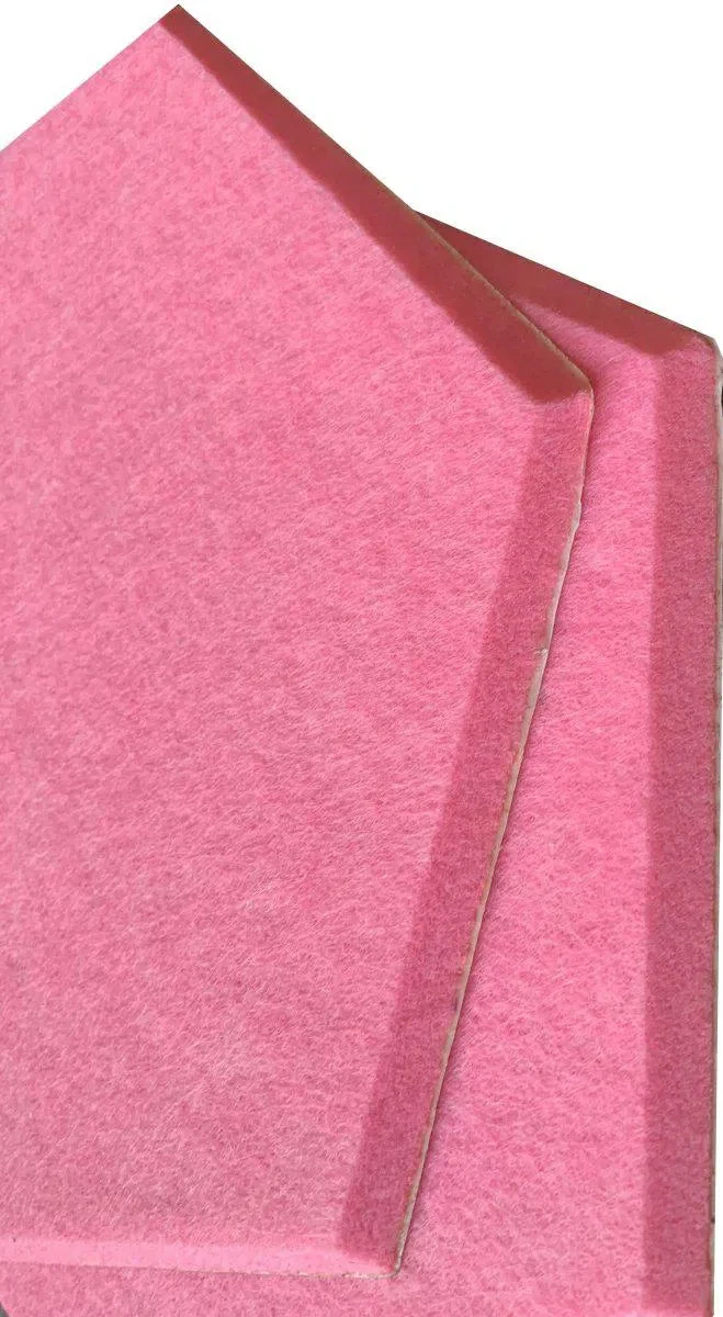 HEXA 3D Felt PET Wall Panels - PINK 3pcs.