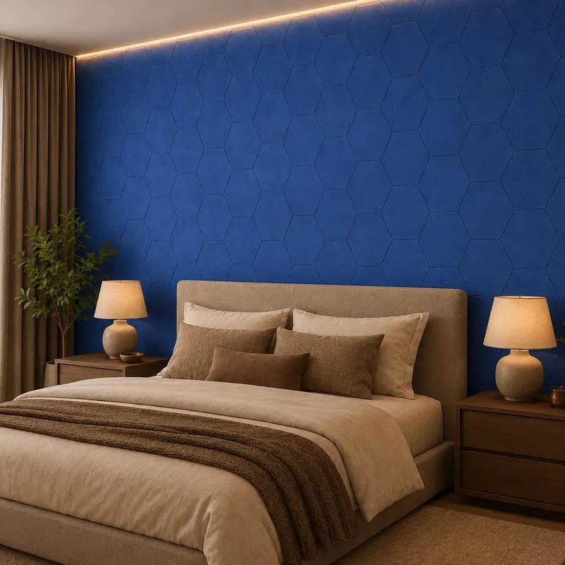 HEXA 3D Felt PET Wall Panels - DARK BLUE 3pcs.