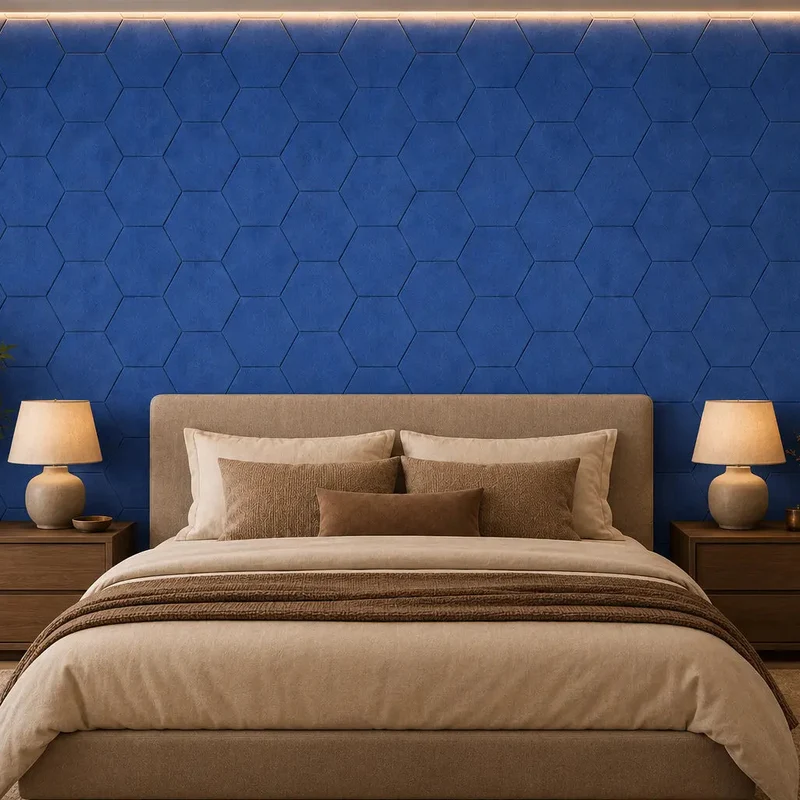 HEXA 3D Felt PET Wall Panels - DARK BLUE 3pcs.