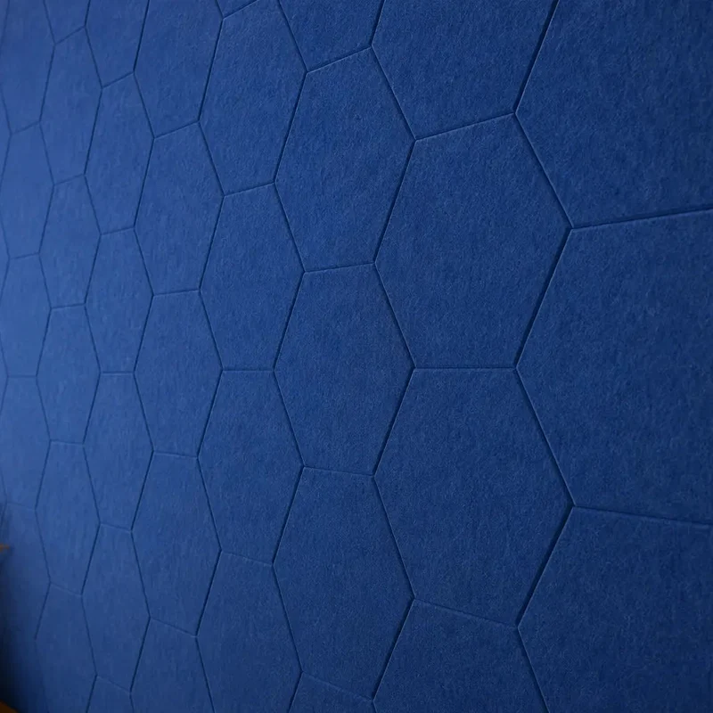 HEXA 3D Felt PET Wall Panels - DARK BLUE 3pcs.