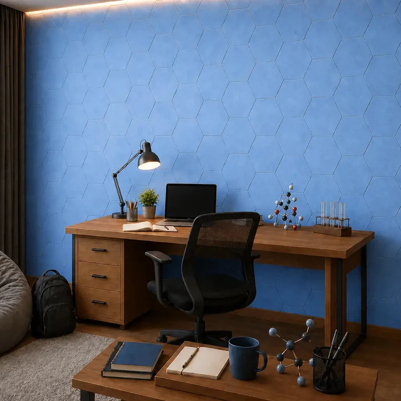 HEXA 3D Felt PET Wall Panels - BLUE 3pcs.