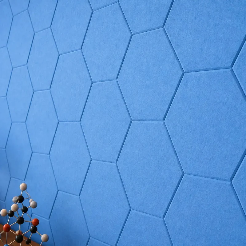 HEXA 3D Felt PET Wall Panels - BLUE 3pcs.