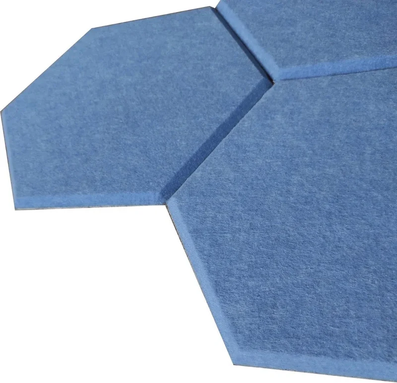 HEXA 3D Felt PET Wall Panels - BLUE 3pcs.