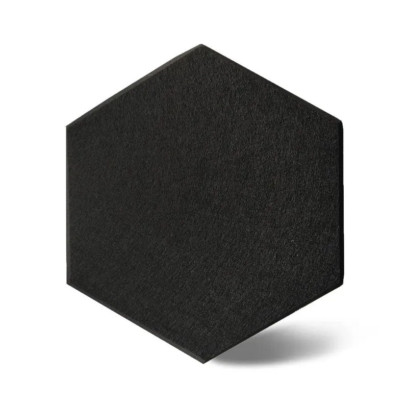 HEXA 3D Felt PET Wall Panels - BLACK 3pcs.