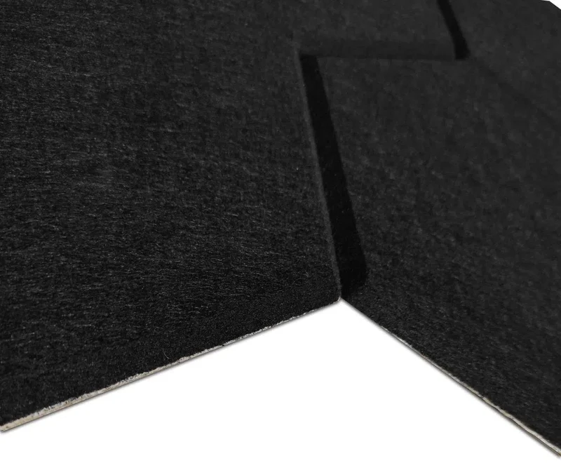 HEXA 3D Felt PET Wall Panels - BLACK 3pcs.