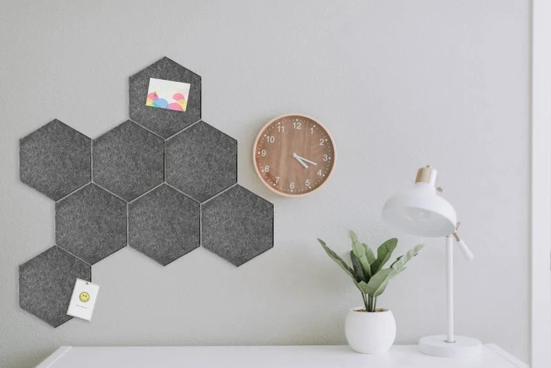 HEXA 3D Felt PET Wall Panels - DARK GREY 3pcs.