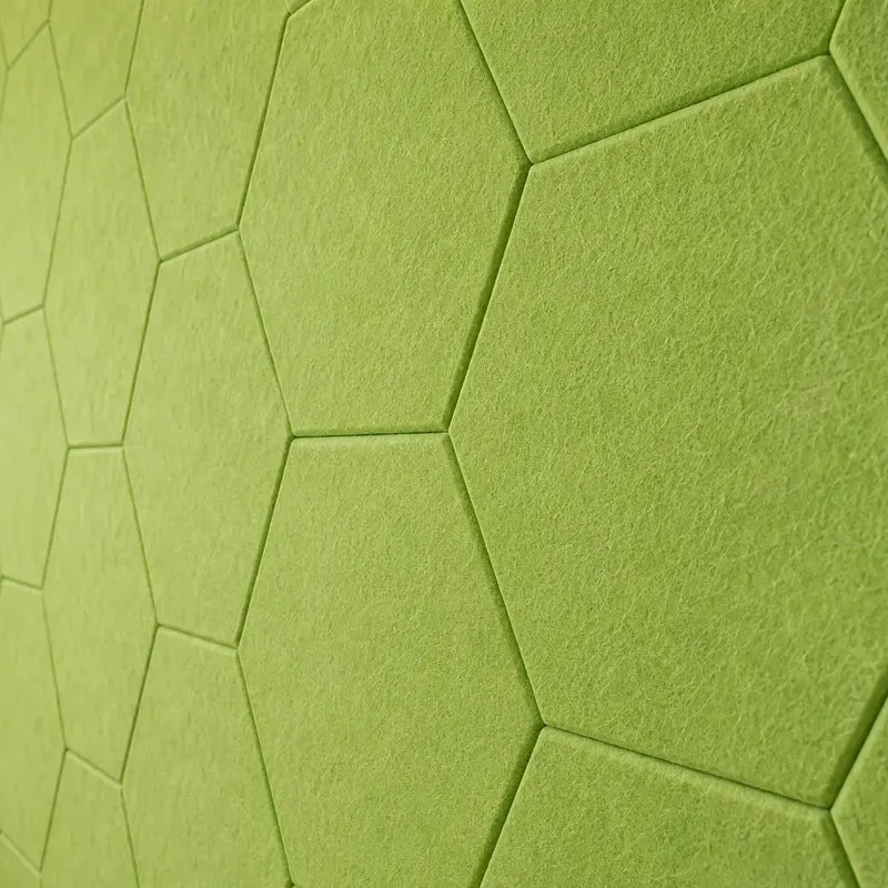 HEXA 3D Felt PET Wall Panels - GREEN 3pcs.