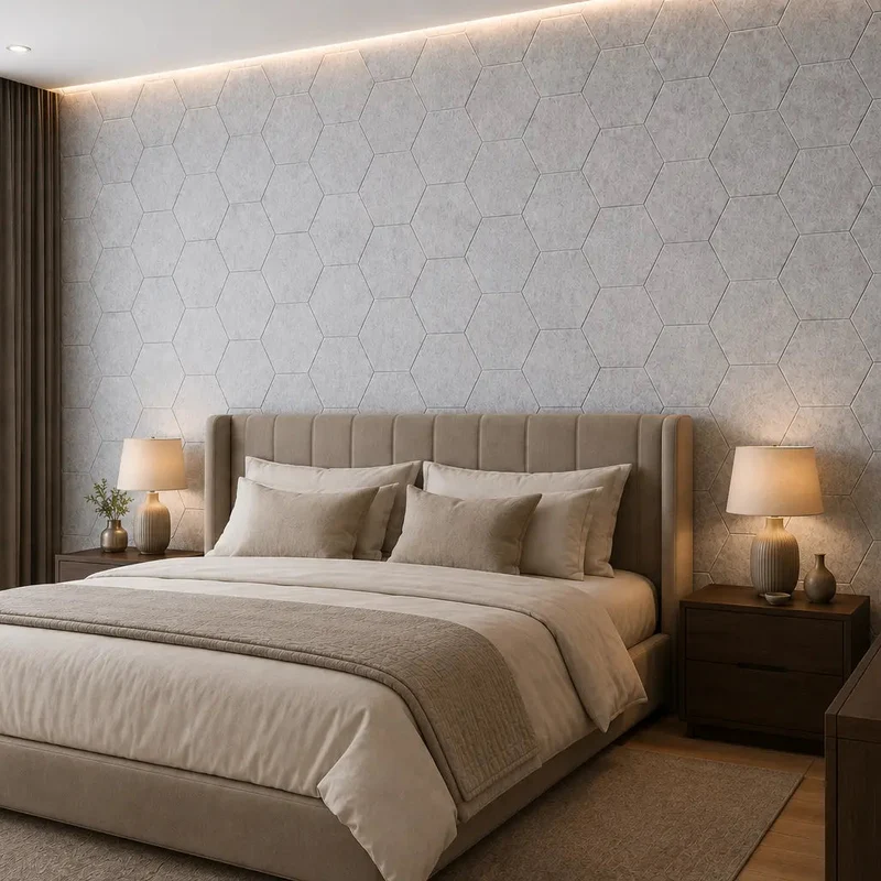 HEXA 3D Felt PET Wall Panels - GREY 3pcs.