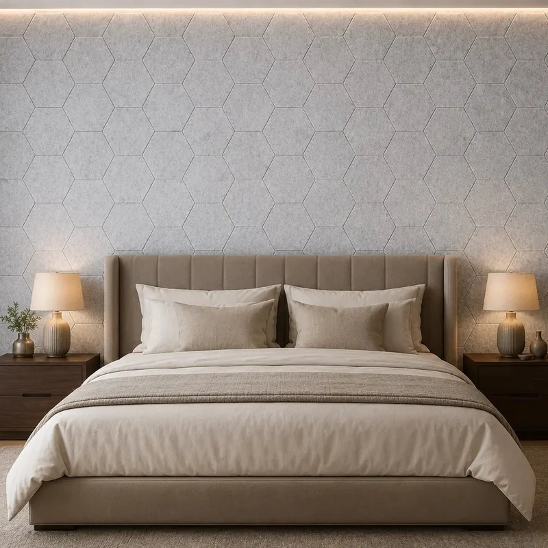 HEXA 3D Felt PET Wall Panels - GREY 3pcs.