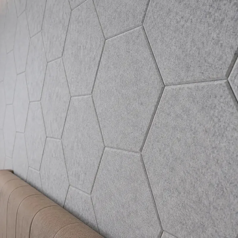 HEXA 3D Felt PET Wall Panels - GREY 3pcs.
