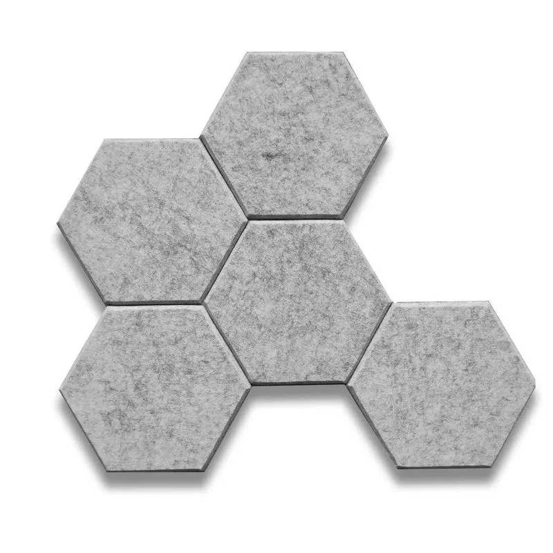 HEXA 3D Felt PET Wall Panels - GREY 3pcs.