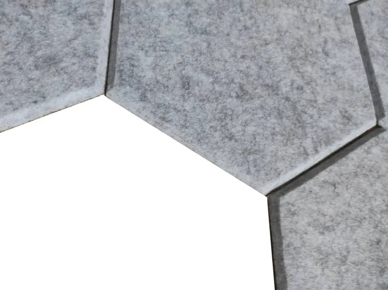 HEXA 3D Felt PET Wall Panels - GREY 3pcs.
