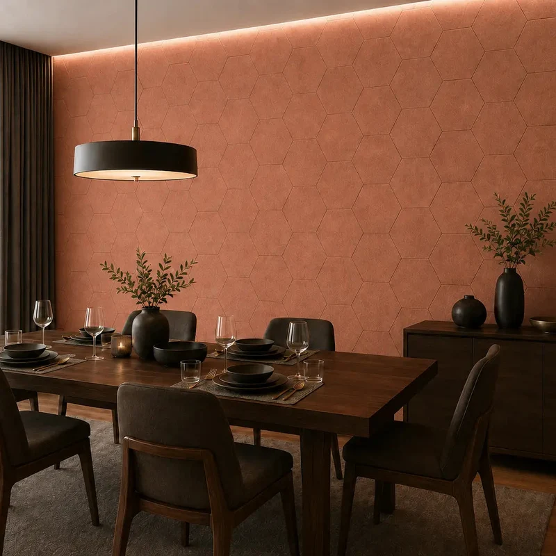 HEXA 3D Felt PET Wall Panels - ORANGE 3pcs.