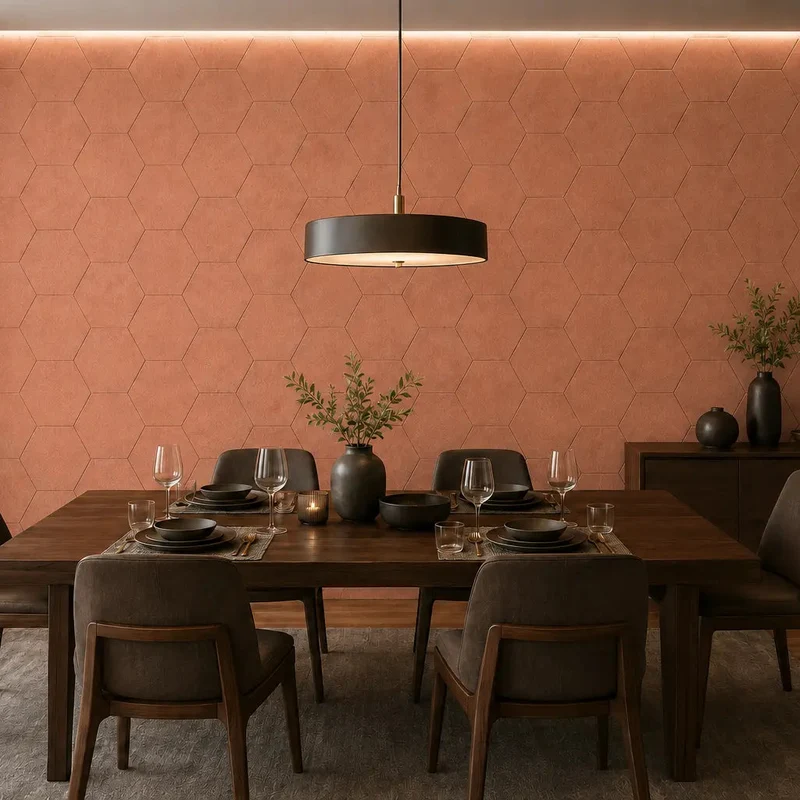 HEXA 3D Felt PET Wall Panels - ORANGE 3pcs.