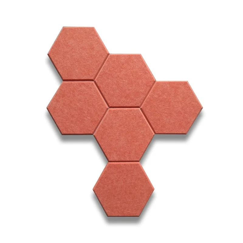 HEXA 3D Felt PET Wall Panels - ORANGE 3pcs.