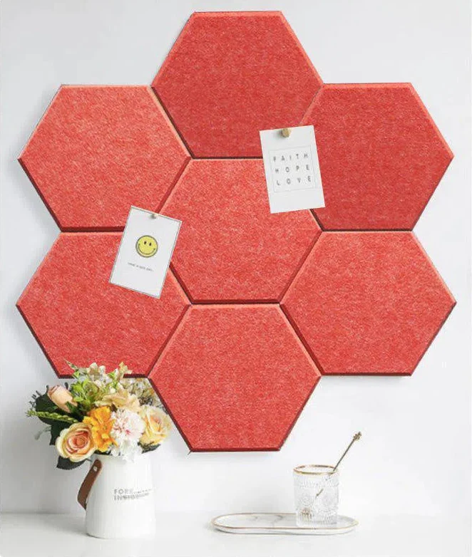 HEXA 3D Felt PET Wall Panels - ORANGE 3pcs.