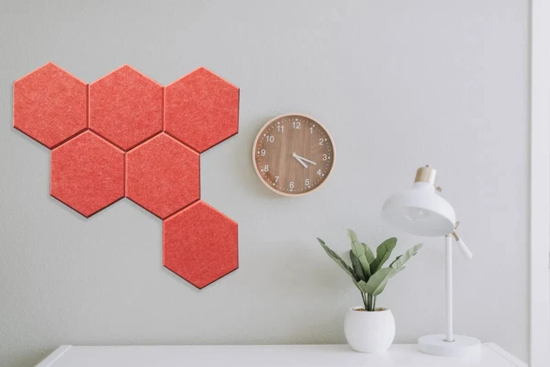 HEXA 3D Felt PET Wall Panels - ORANGE 3pcs.