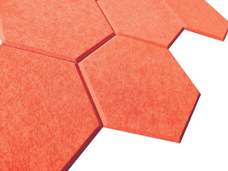 HEXA 3D Felt PET Wall Panels - ORANGE 3pcs.