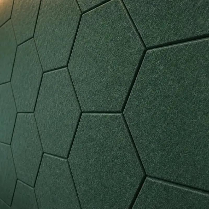 HEXA 3D Felt PET Wall Panels - DARK GREEN 3pcs.