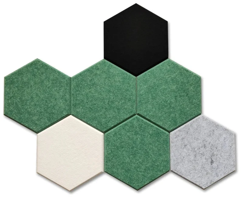 HEXA 3D Felt PET Wall Panels - DARK GREEN 3pcs.
