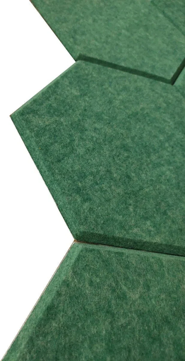 HEXA 3D Felt PET Wall Panels - DARK GREEN 3pcs.