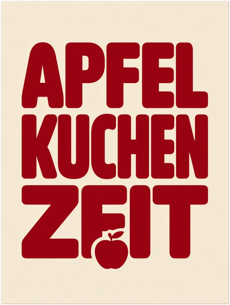 Apfelkuchen Zeit Retro Poster