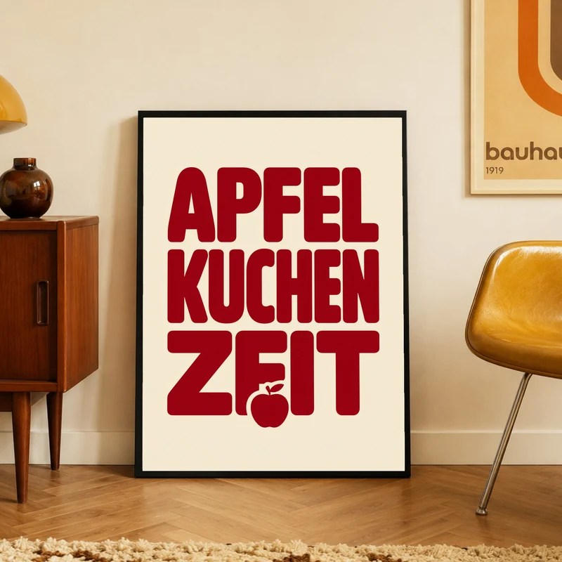 Apfelkuchen Zeit Retro Poster