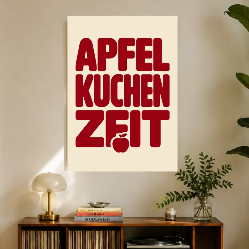 Apfelkuchen Zeit Retro Poster