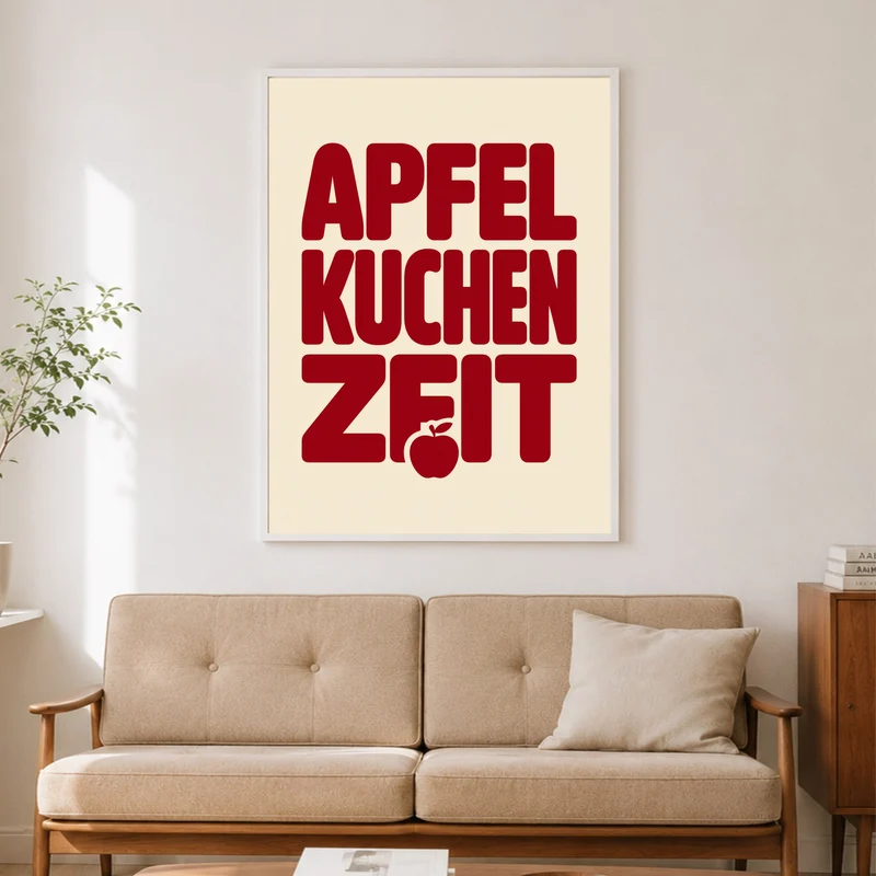 Apfelkuchen Zeit Retro Poster