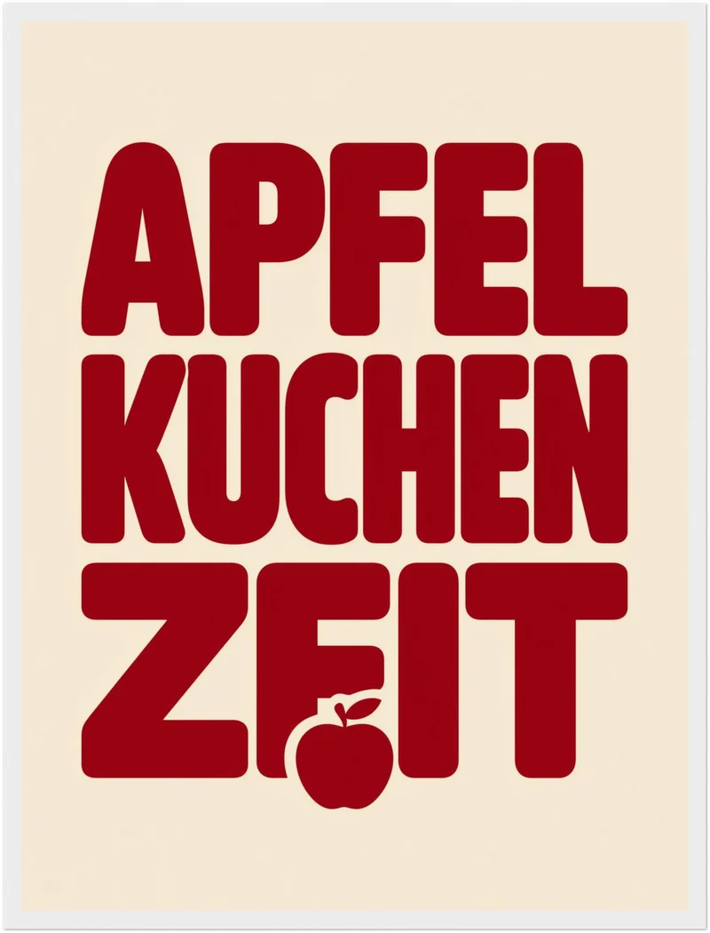 Apfelkuchen Zeit Retro Poster