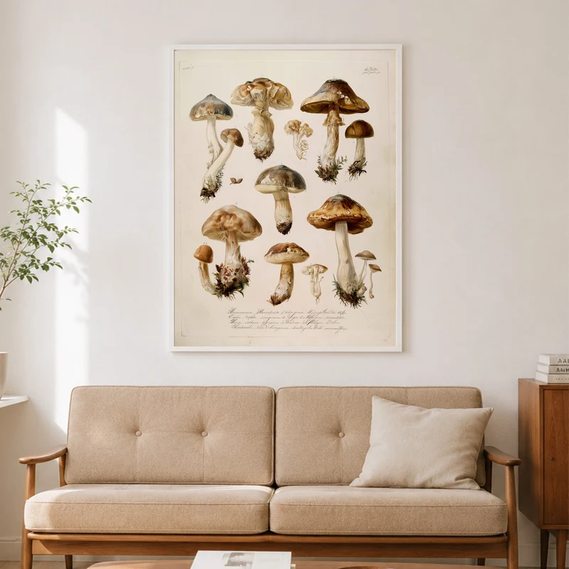 Botanische Pilze Vintage Poster