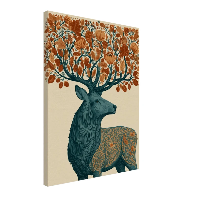 Hirsch mit Herbstgeweih Leinwand