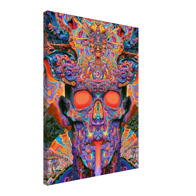 Psychedelischer Schädel mit drittem Auge Leinwand