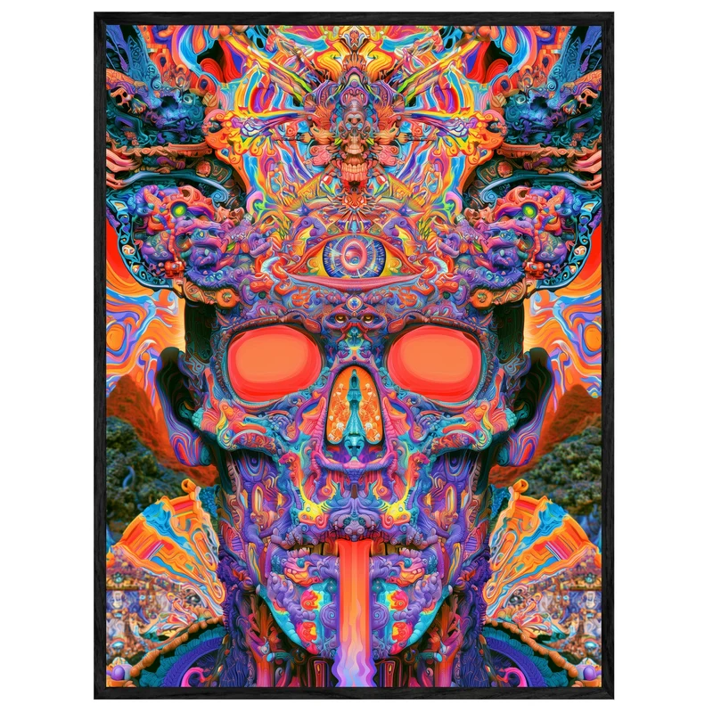Psychedelischer Schädel mit drittem Auge Leinwand