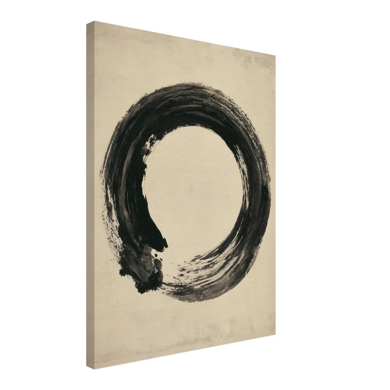Enso Kreis in Tusche Leinwand