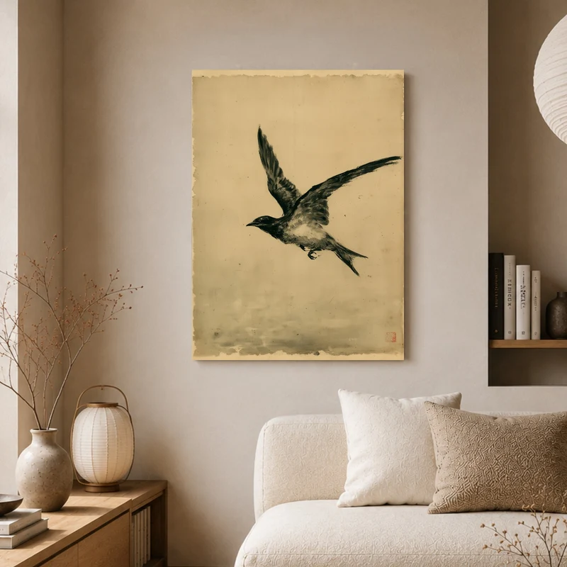 Schwalbe im freien Flug Leinwand