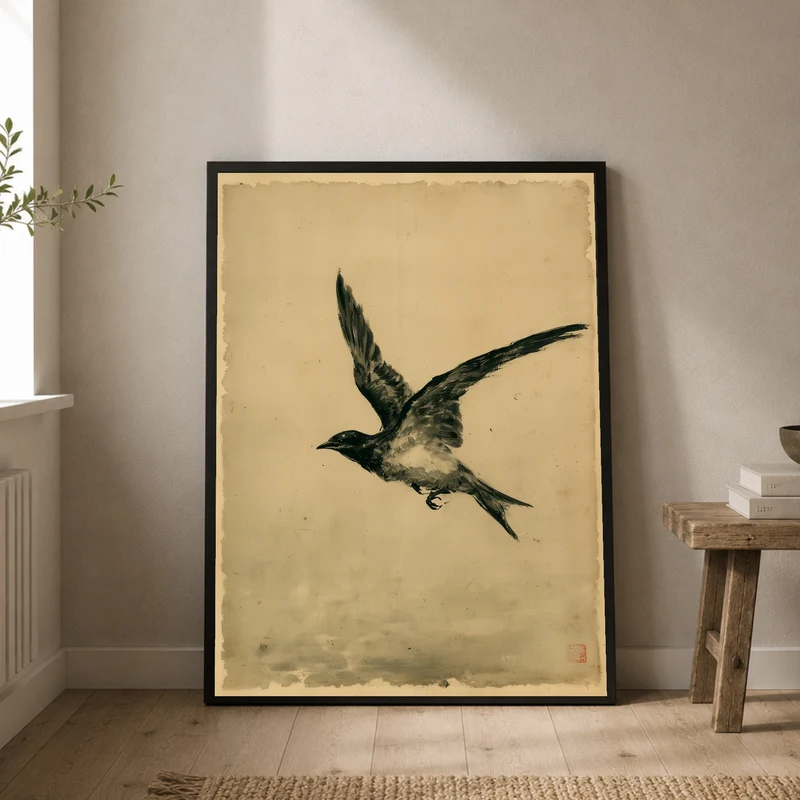 Schwalbe im freien Flug Poster