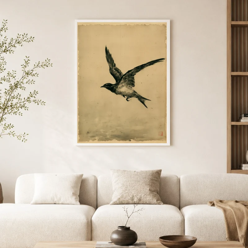 Schwalbe im freien Flug Poster