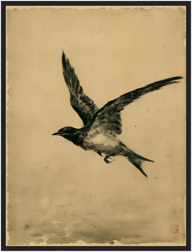Schwalbe im freien Flug Poster