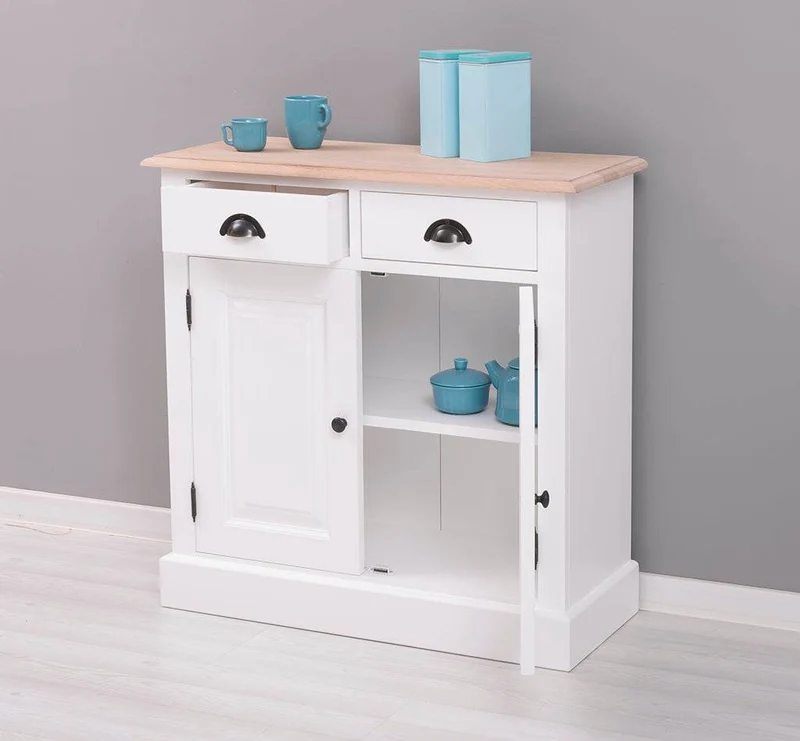Sideboard aus Massivholz mit 2 Schubladen | Konsolenschrank in verschiedenen Farben