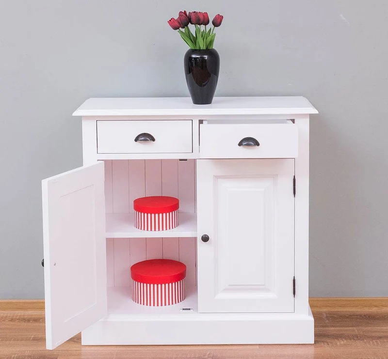 Sideboard aus Massivholz mit 2 Schubladen | Konsolenschrank in verschiedenen Farben