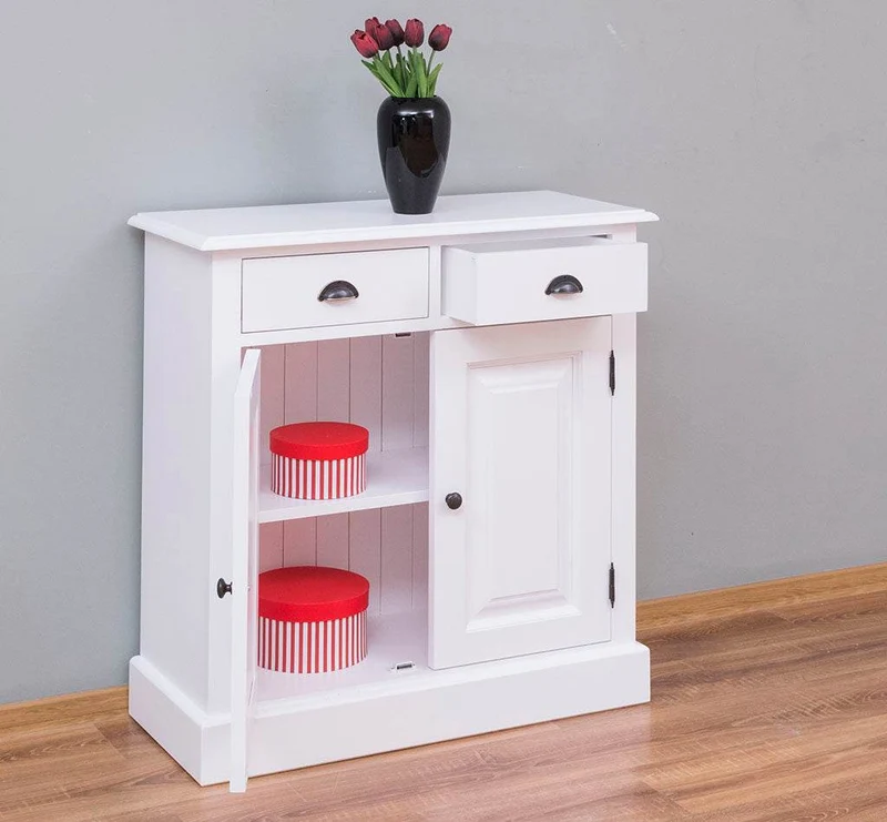 Sideboard aus Massivholz mit 2 Schubladen | Konsolenschrank in verschiedenen Farben