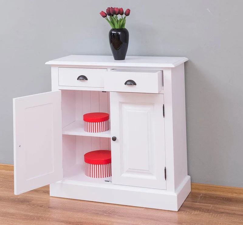 Sideboard aus Massivholz mit 2 Schubladen | Konsolenschrank in verschiedenen Farben