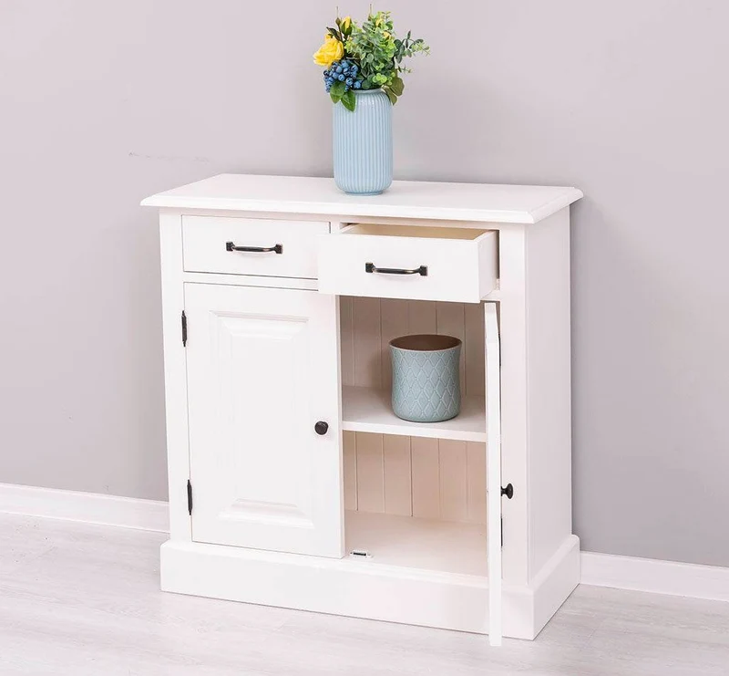 Vintage Konsolenschrank aus Massivholz| Sideboard mit zwei Schubladen