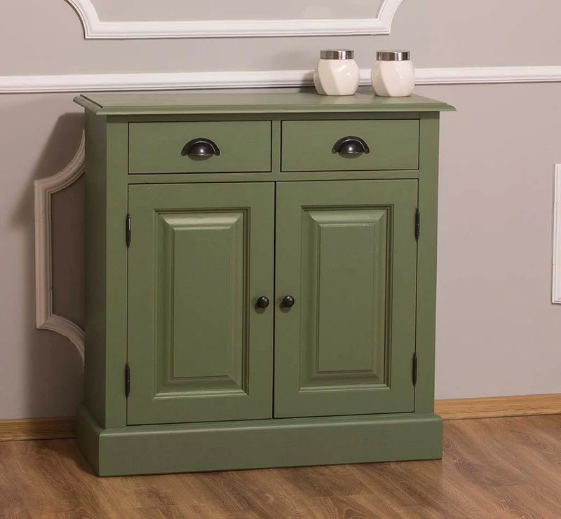 Vintage Konsolenschrank aus Massivholz| Sideboard mit zwei Schubladen