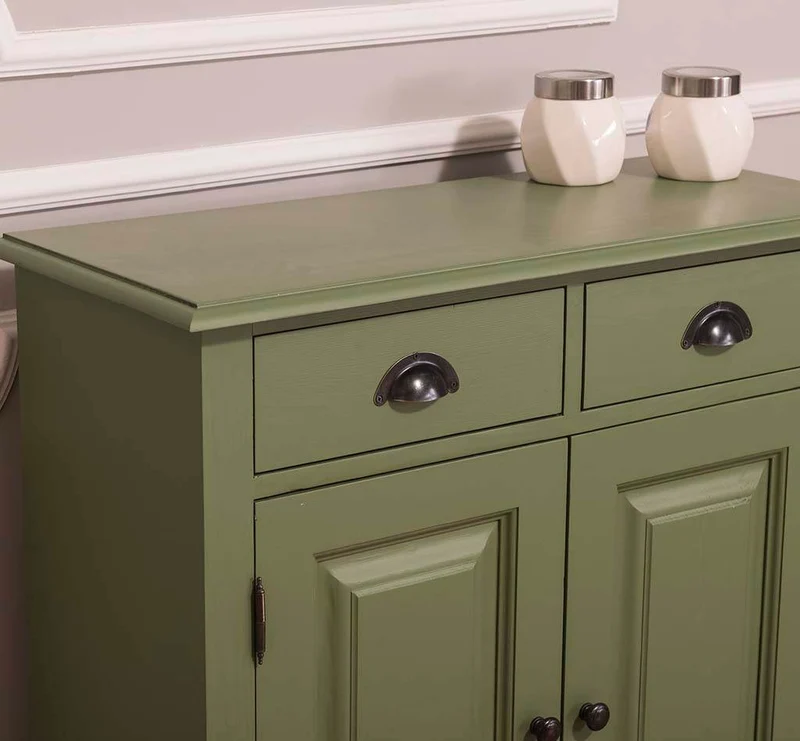 Vintage Konsolenschrank aus Massivholz| Sideboard mit zwei Schubladen